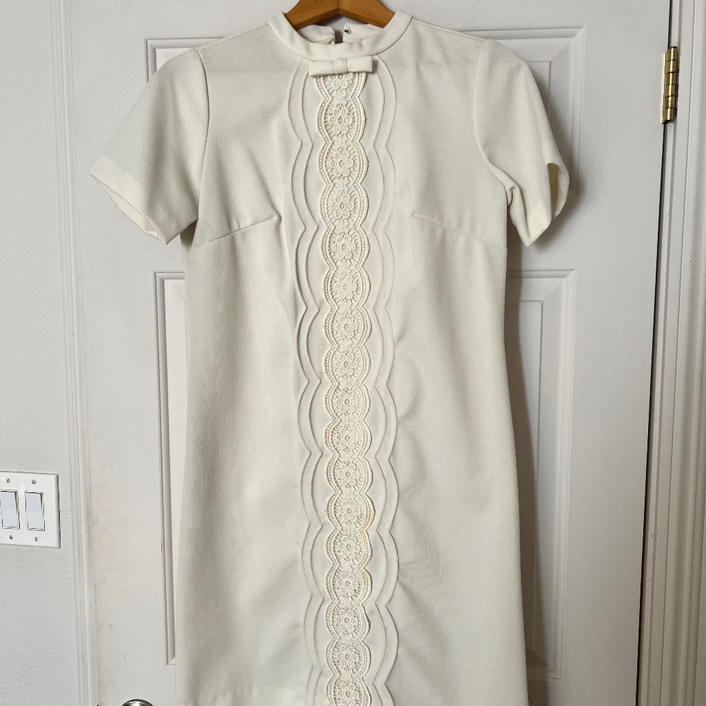 Vintage mini dress 60s with bow M/L